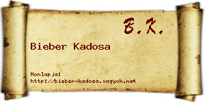 Bieber Kadosa névjegykártya